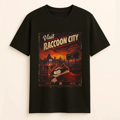 Remera Visit Raccoon City: The Coon Edition