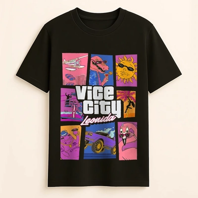 Remera "Welcome to Leonida" - Vice City Poster Edition