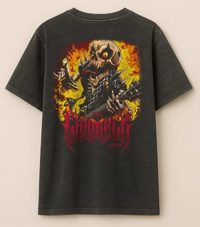 Remera Oversize Stone Wash Negra - The Chamber 106.6