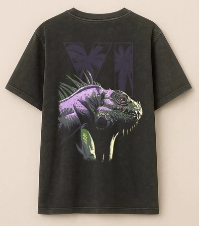 Remera Oversize Stone Wash - Leonida Iguana Semitono