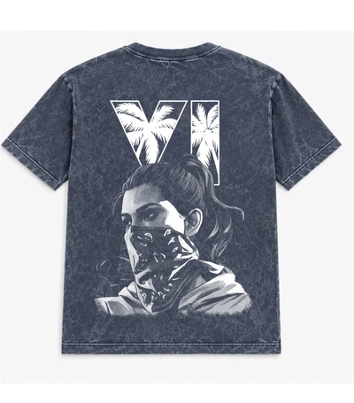 Remera Clásica Stone Wash Azul - Lucia Semitono
