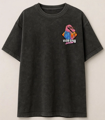 Remera Oversize Stone Wash - Macca The Gator
