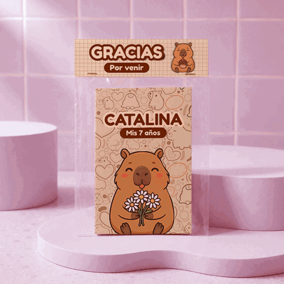 10 Mini Libritos para Colorear Personalizados Souvenir Capibara