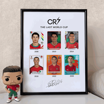 Cuadro Cristiano Ronaldo Colección Figuritas Mundiales 20x25 cm