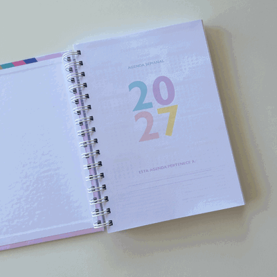 Agenda 2027 Semanal con Horarios Tapa Dura Colorida A5