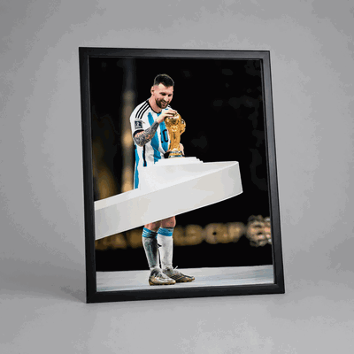 Cuadro Lionel Messi Mundial Selección Argentina 20x25cm