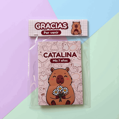 10 Mini Libritos para Colorear Personalizados Souvenir Capibara