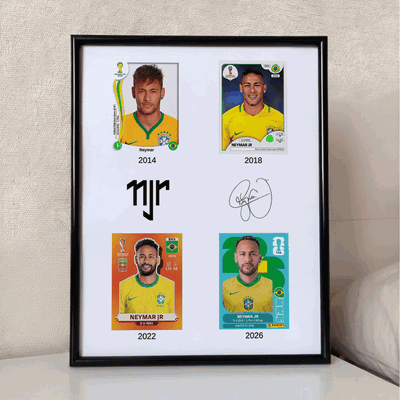 Cuadro Neymar JR Colección Figuritas Mundiales 20x25 cm