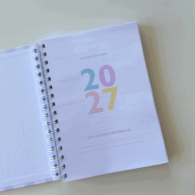 Agenda 2027 Semanal con Horarios Tapa Dura Colorida A5