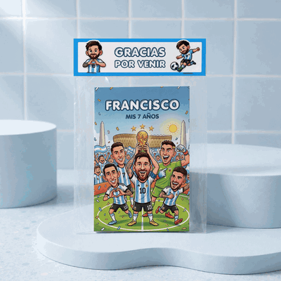 10 Mini Libritos para Colorear Personalizados Souvenir Selección Argentina