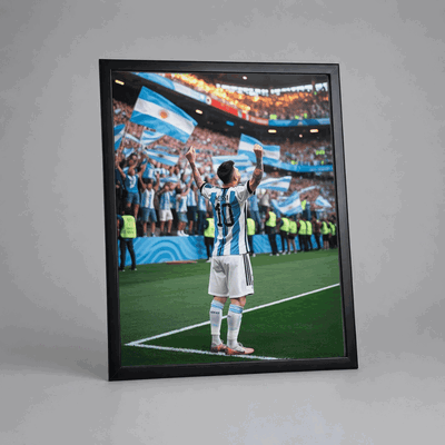 Cuadro Lionel Messi Mundial Selección Argentina 20x25cm