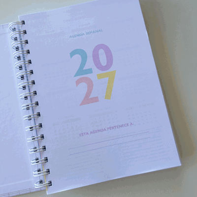 Agenda 2027 Semanal con Horarios Tapa Dura Colorida A5