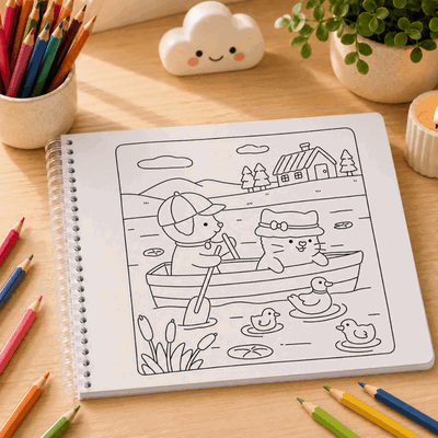42 dibujos para colorear Fuzzy Friends - Escenas Relajantes y Adorables