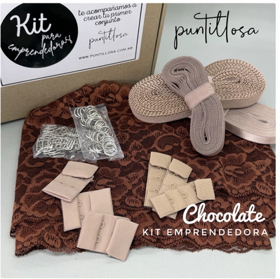 KIT EMPRENDEDORA CHOCOLATE - INSUMOS DE LENCERIA PARA TUS PRIMEROS CONJUNTOS