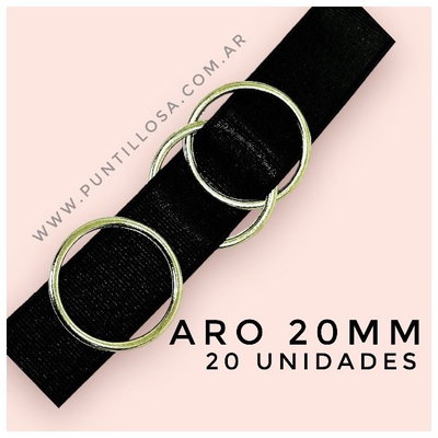 ARO 20MM ZAMAC NIQUEL PARA BRETEL DE CORPIÑO - 20 UNIDADES