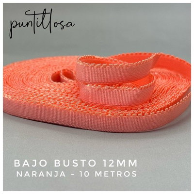 BAJO BUSTO 12MM NARANJA para lenceria - 10 METROS