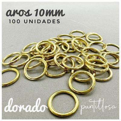 ARO 10MM ZAMAC DORADO PARA BRETEL DE CORPIÑO - 100 UNIDADES