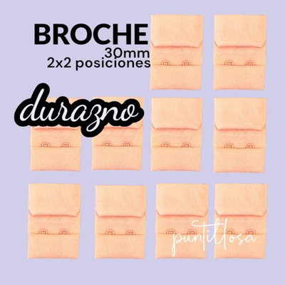 Broche de tela Pack 10 pares - DURAZNO