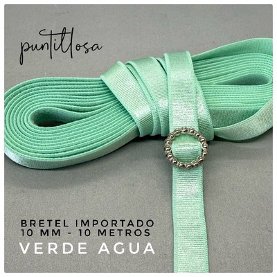 BRETEL 10MM PREMIUM RASADO VERDE AGUA para lenceria - 10 METROS