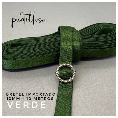 BRETEL 10MM PREMIUM RASADO VERDE para lenceria - 10 METROS