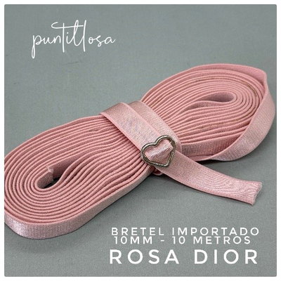 BRETEL 10MM PREMIUM RASADO ROSA DIOR para lenceria - 10 METROS