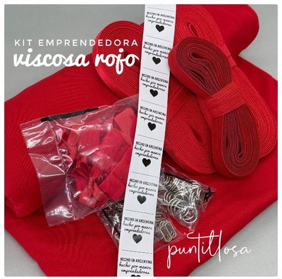 KIT EMPRENDEDORA VISCOSA ROJO - Insumos para tus Primeros Conjuntos