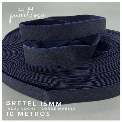 BRETEL 15MM OPACO FANTASIA AZUL NOCHE para lenceria - 10n METROS
