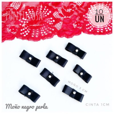 Moño con Perla negro