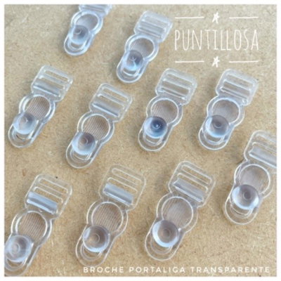 Broche Portaliga Transparente x 10 unidades