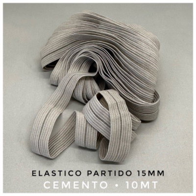 ELASTICO PARTIDO 15MM CEMENTO para lenceria - 10 METROS