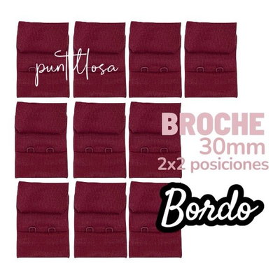 Broche de tela Pack 10 pares - BORDO