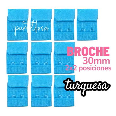 Broche de tela Pack 10 pares - TURQUESA