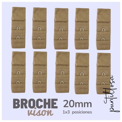 Broche de tela 1x3 posiciones VISON - 10 pares