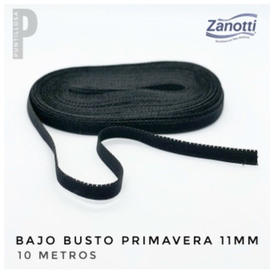 BAJO BUSTO 11MM ZANOTTI PRIMAVERA NEGRO para lenceria - 10 METROS