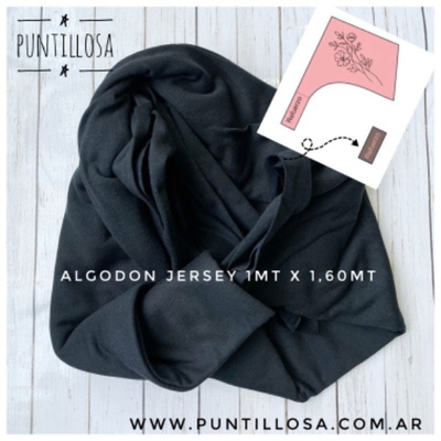 ALGODON JERSEY NEGRO - 1 METRO X 1.80