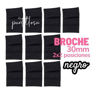 Broche de tela Pack 10 pares - NEGRO