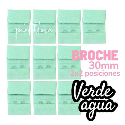 Broche de tela Pack 10 pares - VERDE AGUA