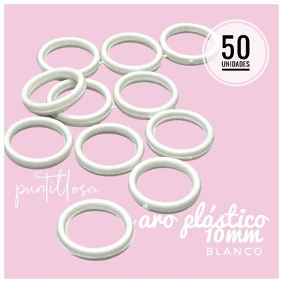 ARO 10MM NYLON BLANCO PARA BRETEL DE CORPIÑO - 50 UNIDADES