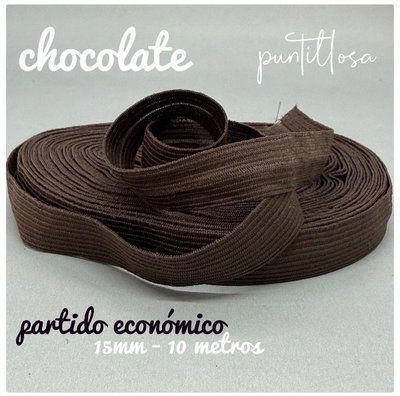 ELASTICO PARTIDO 15MM ECONOMICO CHOCOLATE para lenceria - 10 METROS