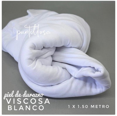 Viscosa Piel de durazno Blanco - 1x1.50 metros