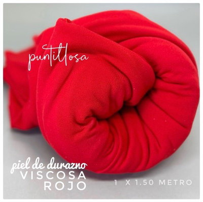 Viscosa Piel de durazno Rojo - 1x1.50 metros