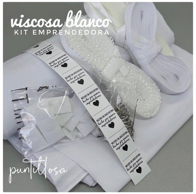 KIT EMPRENDEDORA VISCOSA BLANCO - Insumos para tus Primeros Conjuntos