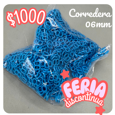 Corredera 06 mm turquesa - +800 unidades
