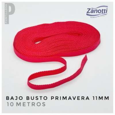 BAJO BUSTO 11MM ZANOTTI PRIMAVERA ROJO para lenceria - 10 METROS