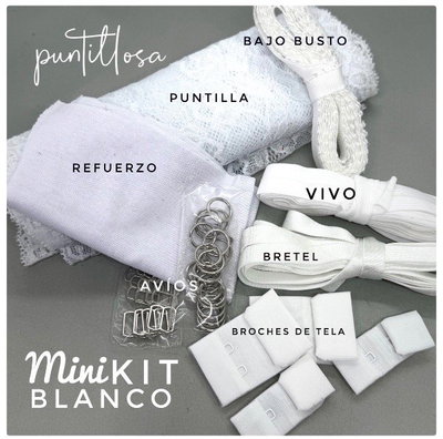 MINIKIT EMPRENDEDORA BLANCO - Insumos de lenceria para tus Primeros Conjuntos