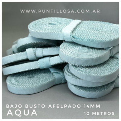 BAJO BUSTO 14MM AFELPADO AQUA para lenceria - 10 METROS