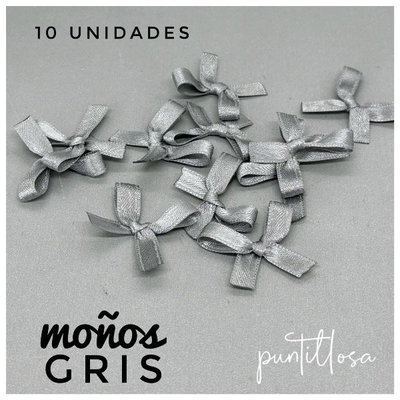 Moños gris 10 unidades