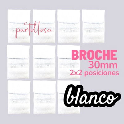 Broche de tela Pack 10 pares - BLANCO