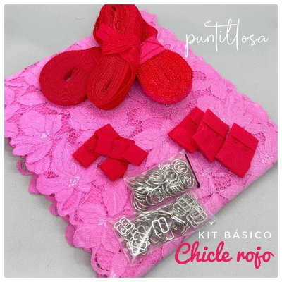 KIT EMPRENDEDORA ROJO CHCLE - Insumos de lenceria para tus Primeros Conjuntos