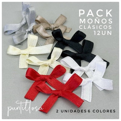 Pack Moños Clásicos - 12 unidades